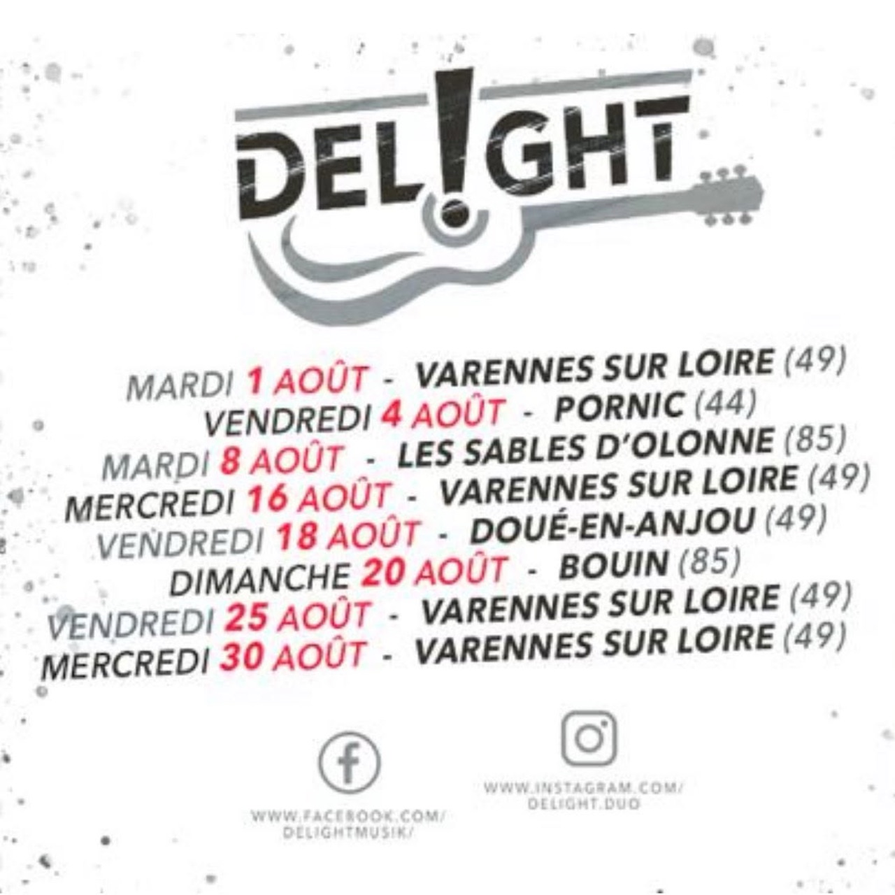 Affiche Delight, dates d'août 2023