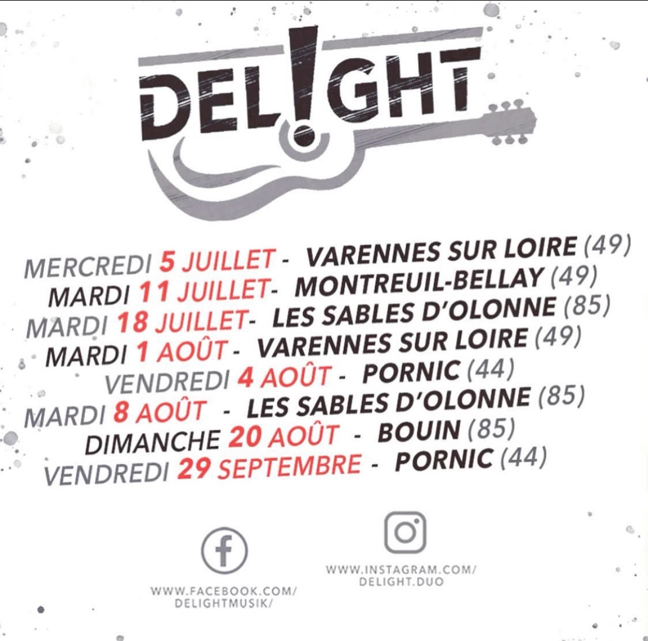 Affiche Delight, dates de juillet à septembre 2023