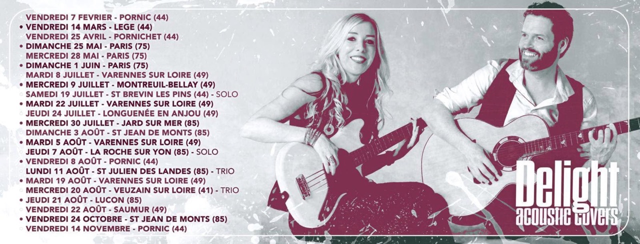 Bannière Delight acoustic covers avec les dates 2025